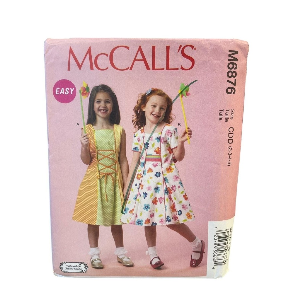 McCALL'S M6876 Girls Dresses Petticoat Size CDD 2-5 Easy Sewing UNCUT‎